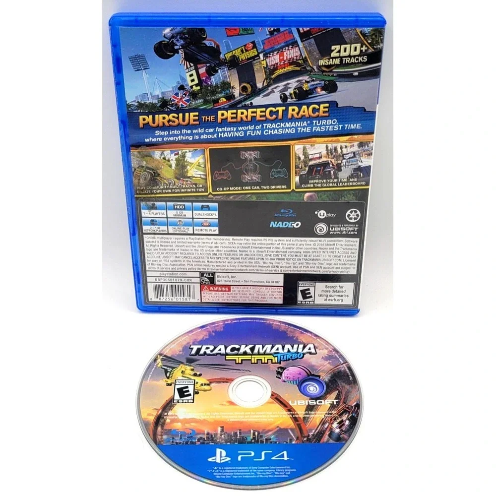 TrackMania Turbo (Sony PlayStation 4, 2016) Tested Working PS4‎
